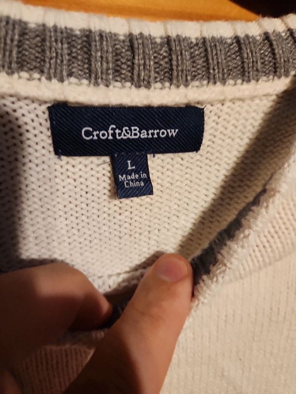 y2k Croft & Barrow Off-White Knitted Pullover Sweater - Men's L 4