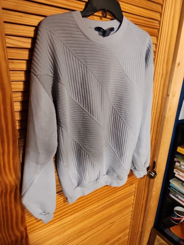 Vintage 90s Knightsbridge for Men Textured Chevron Pullover Sweatshirt - Size Large 5