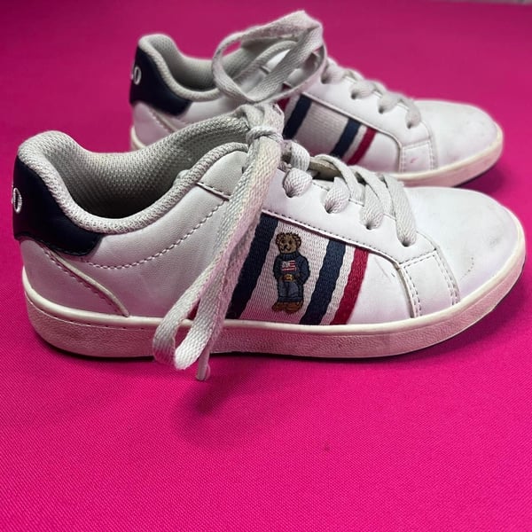 Polo Ralph Lauren Quilton Bear Sneakers Size 13 White