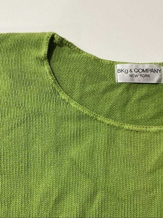 Lightweight Scoop Neck Sweater in Lime Green - Casual Layering 4