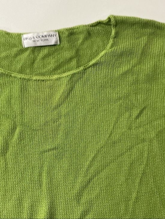 Lightweight Scoop Neck Sweater in Lime Green - Casual Layering 5