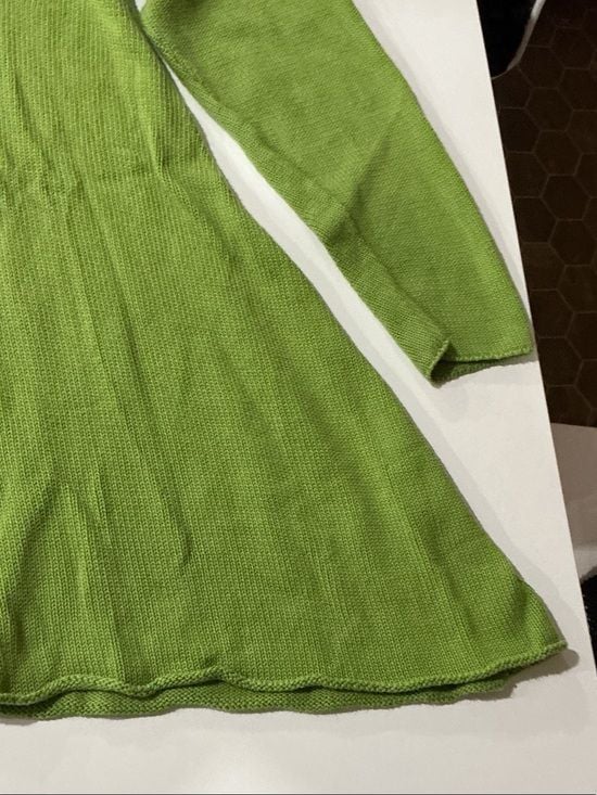 Lightweight Scoop Neck Sweater in Lime Green - Casual Layering 6