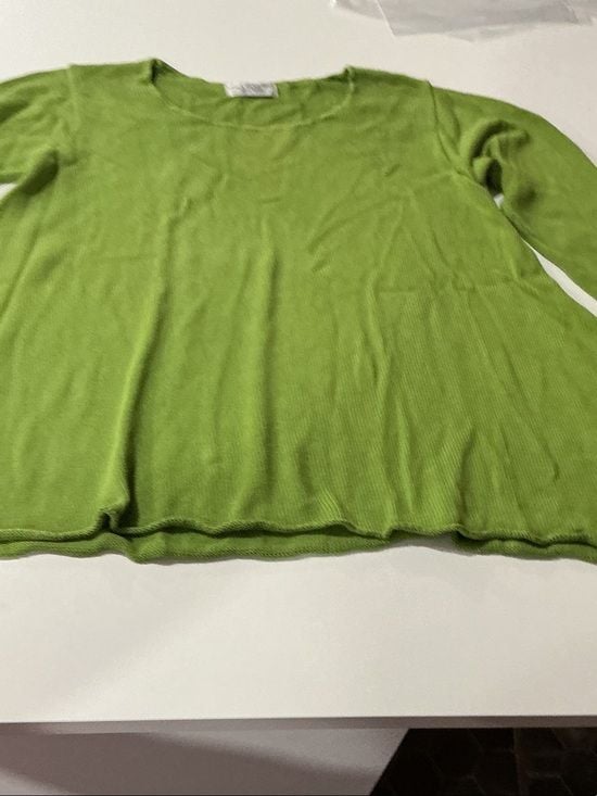 Lightweight Scoop Neck Sweater in Lime Green - Casual Layering 10
