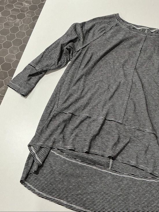 Striped Black & White Women's Long Sleeve Top 5