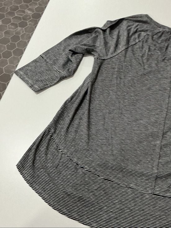 Striped Black & White Women's Long Sleeve Top 9