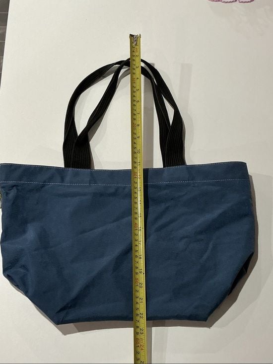 Navy Canvas Tote Bag with Black Webbing Handles 8