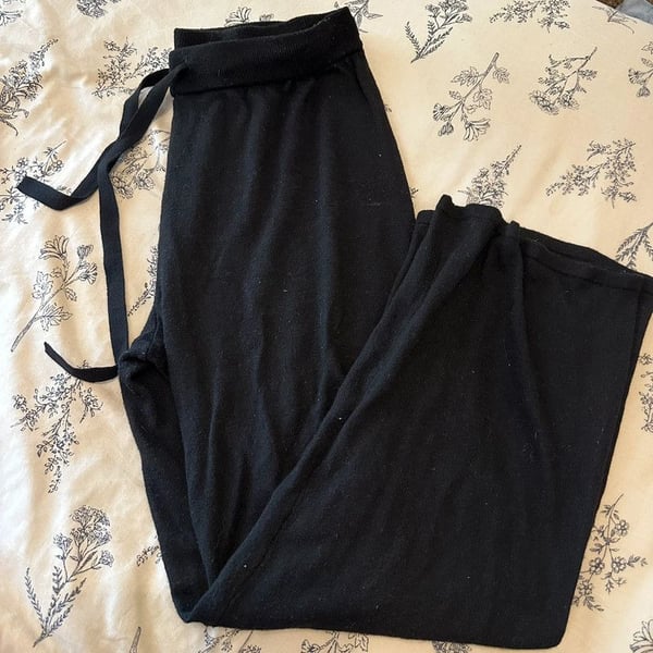 Cashmere Blend Wide Leg Lounge Pants