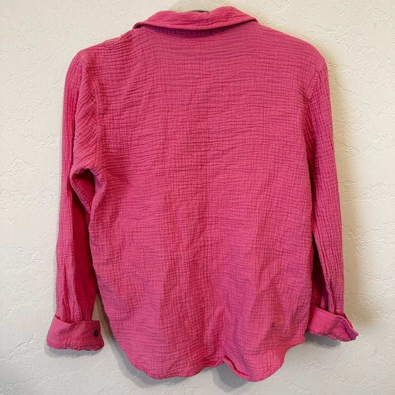 Pink Rose Cotton Button Up 4