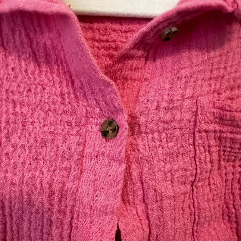 Pink Rose Cotton Button Up 6