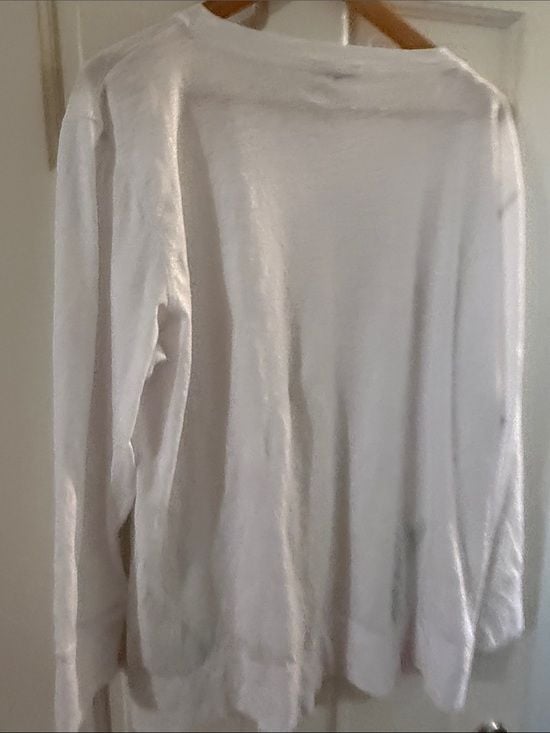 Lisa Todd White Long Sleeve Tee with Green Zipper Accents 4