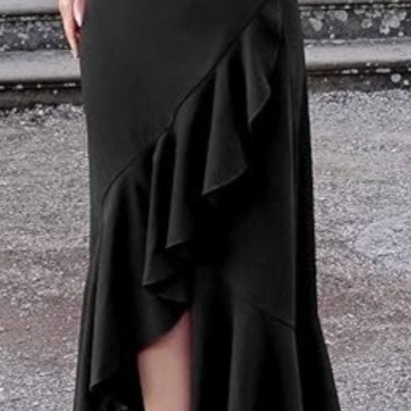 Miusol NWT Crossover Bodice High-Low Ruffled Hemline Sleeveless Dress Size Large 8