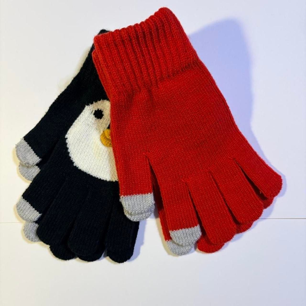 Mixit Touchtech Penguin Winter Gloves Red Black 2