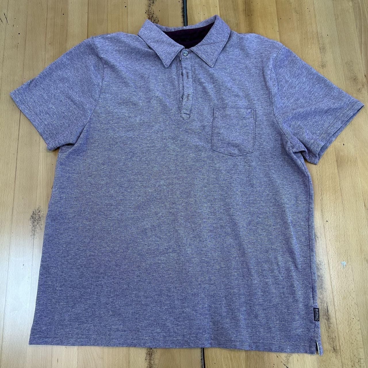 Buffalo David Bitton Polo Shirt Size L Purple Cotton 2