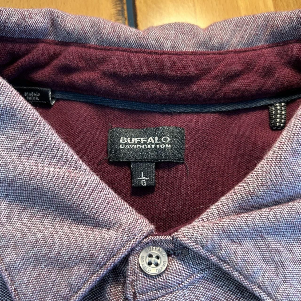 Buffalo David Bitton Polo Shirt Size L Purple Cotton 3