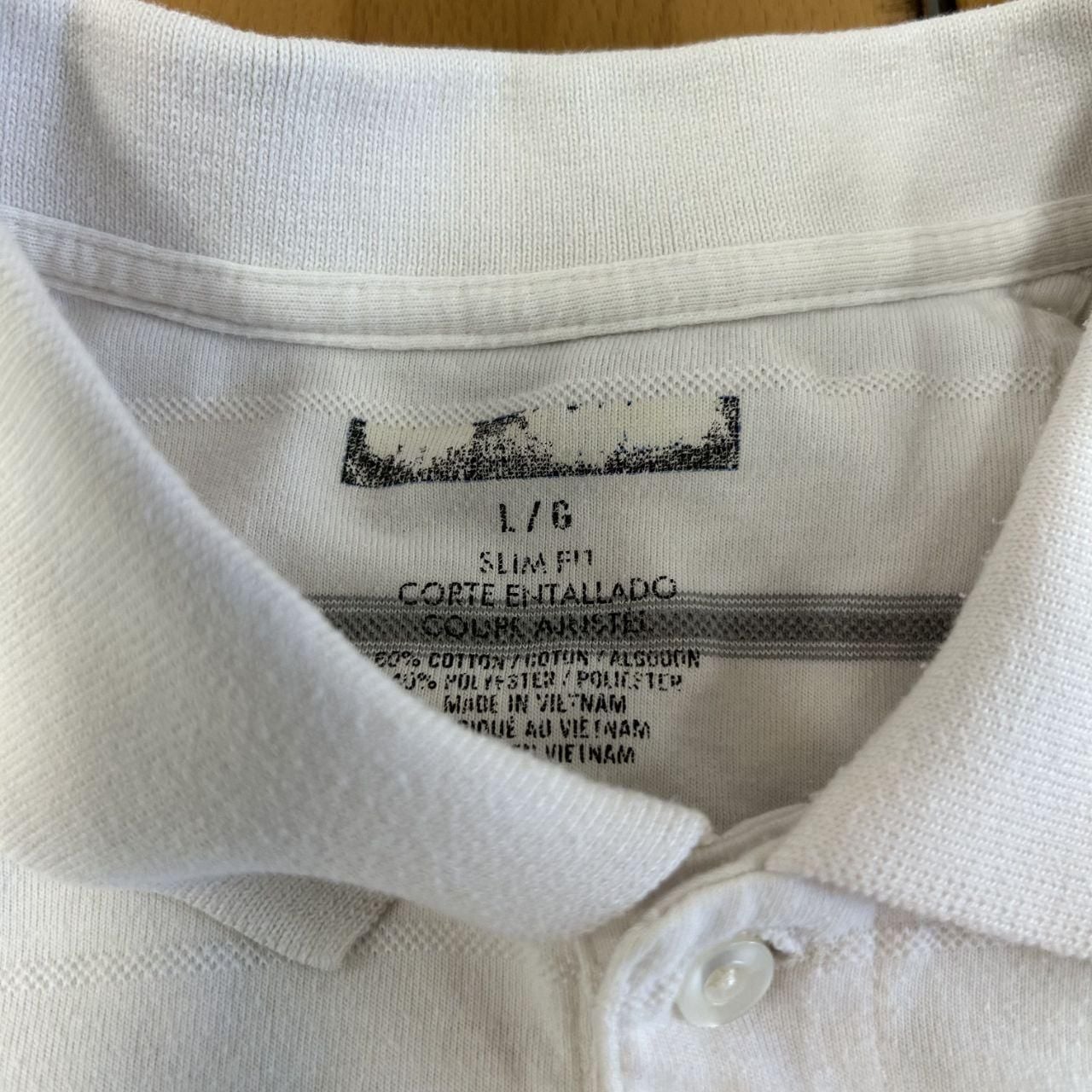 Banana Republic Striped Polo Shirt Size L White Gray Slim Fit Cotton 3
