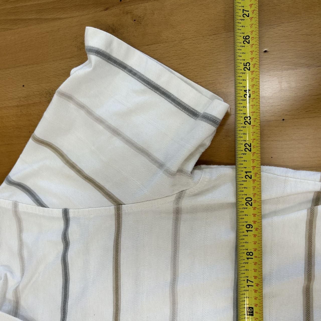 Banana Republic Striped Polo Shirt Size L White Gray Slim Fit Cotton 5