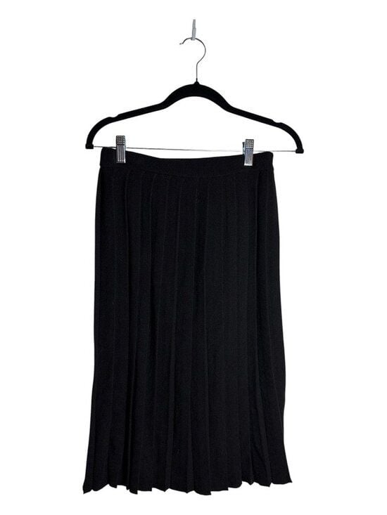 Bebe Organic NWT Pleated Knit Midi Skirt Black Wool Cashmere Blend Size Women XS 2