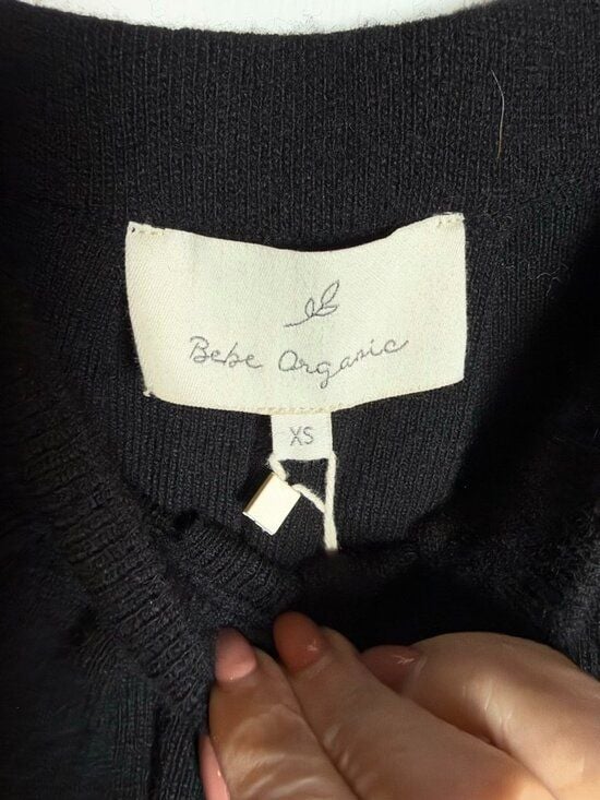 Bebe Organic NWT Pleated Knit Midi Skirt Black Wool Cashmere Blend Size Women XS 3