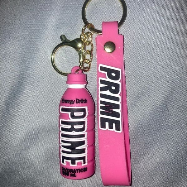 Pink prime bottle keychain