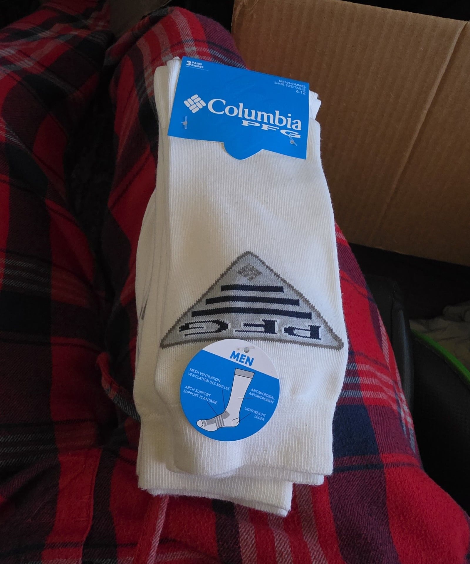 Columbia Men's Athletic Socks - White - Size 6-12 1