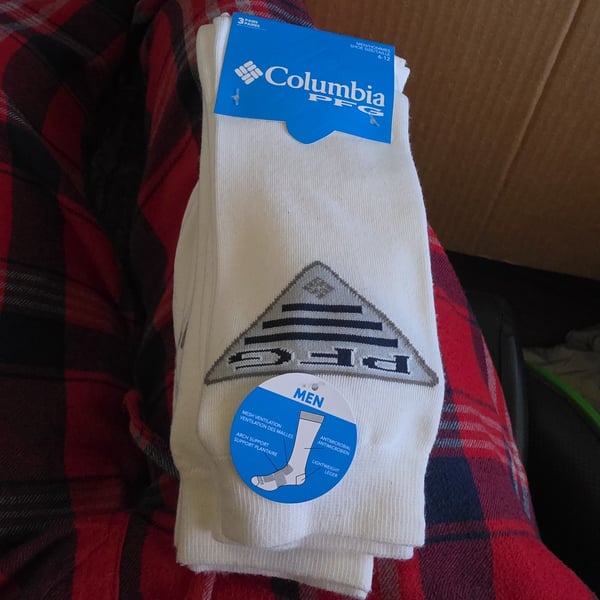 Columbia Men's Athletic Socks - White - Size 6-12