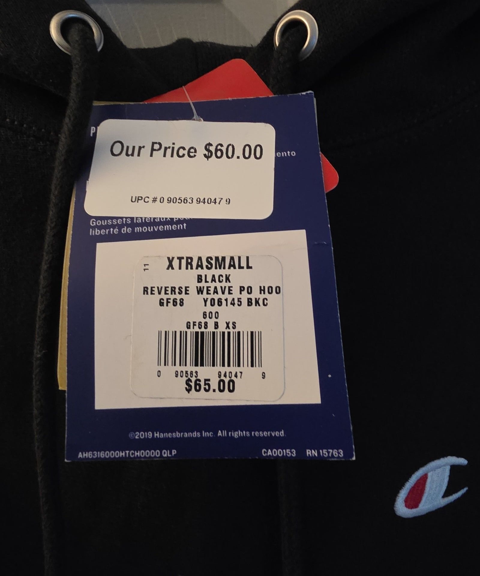 Champion Reverse Weave Black Hoodie 4