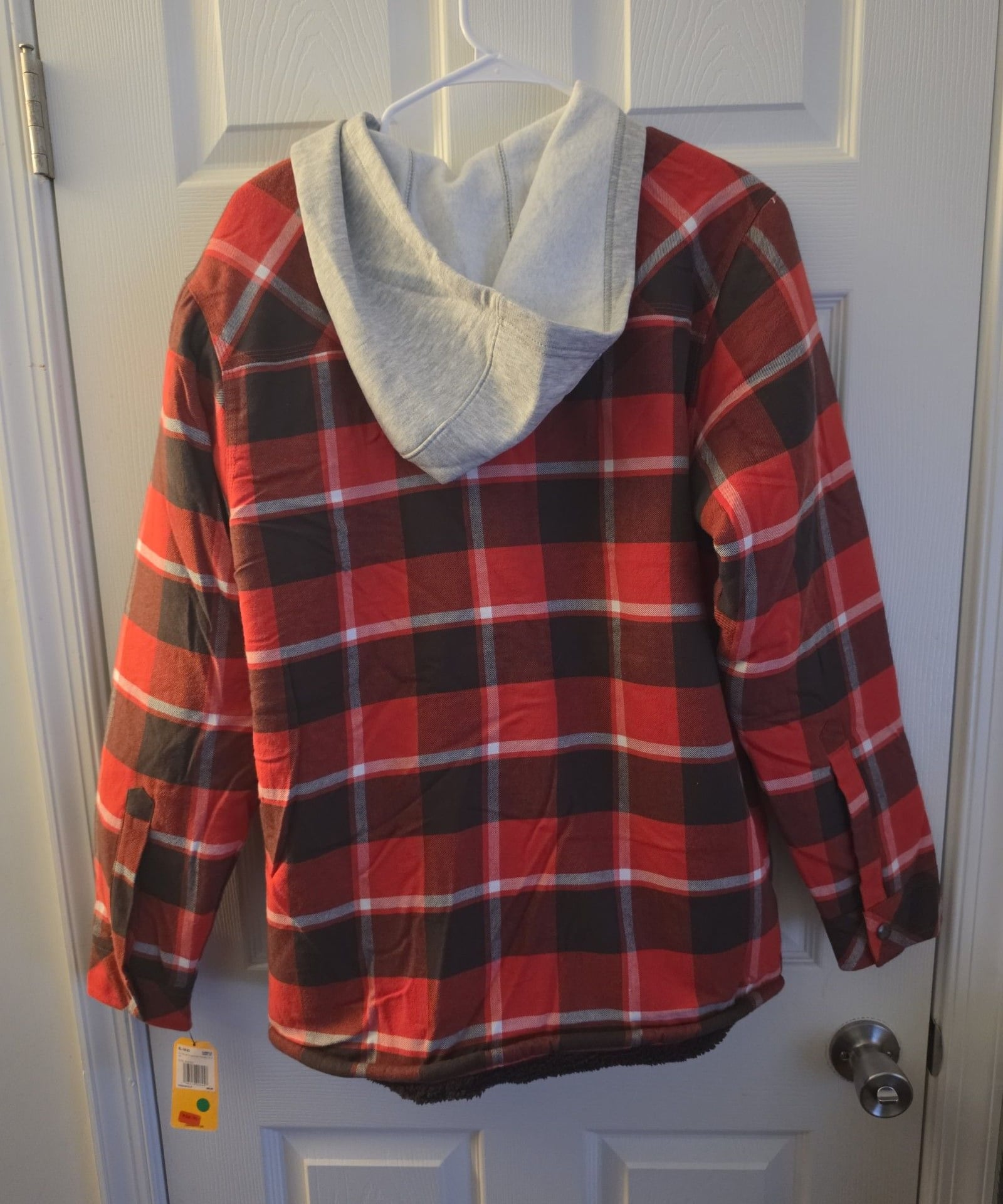 Carhartt Boy's Red Plaid Fleece Lined Hooded Jacket 3