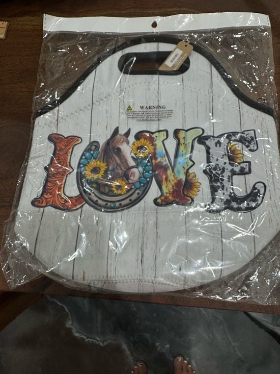 Rustic 'LOVE' Horse and Sunflower Lunch Bag - NIB 2