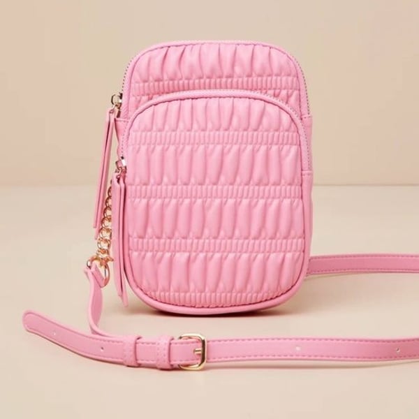 Moda Luxe Chantal Quilted Pink Vegan Leather Crossbody - NWT