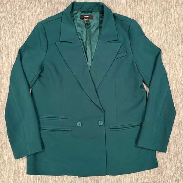 Forever 21 Deep Teal Double-Breasted Blazer