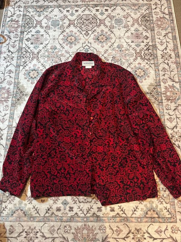 Vintage button up blouse size L 2