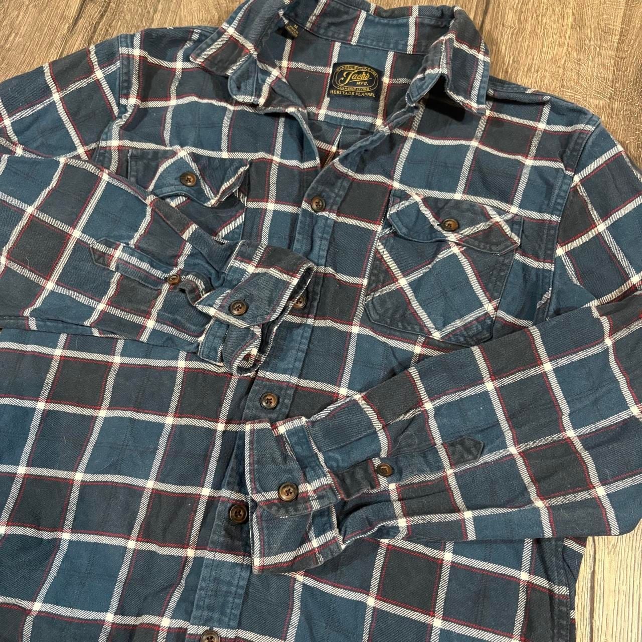 Jachs MFG Heritage Flannel Shirt Size M Blue Plaid 3