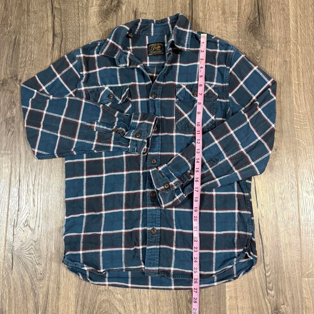 Jachs MFG Heritage Flannel Shirt Size M Blue Plaid 7