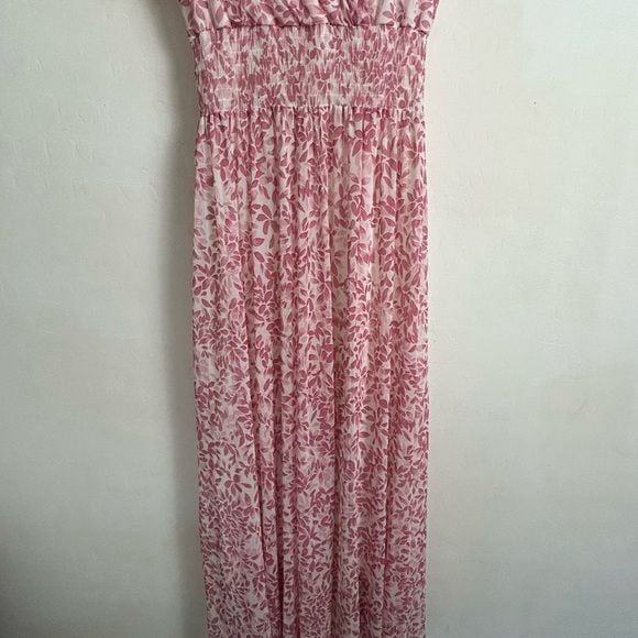 Elegant Pink Floral Midi Dress 3