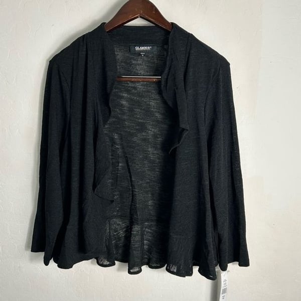 Glamour Elegant Black Cardigan