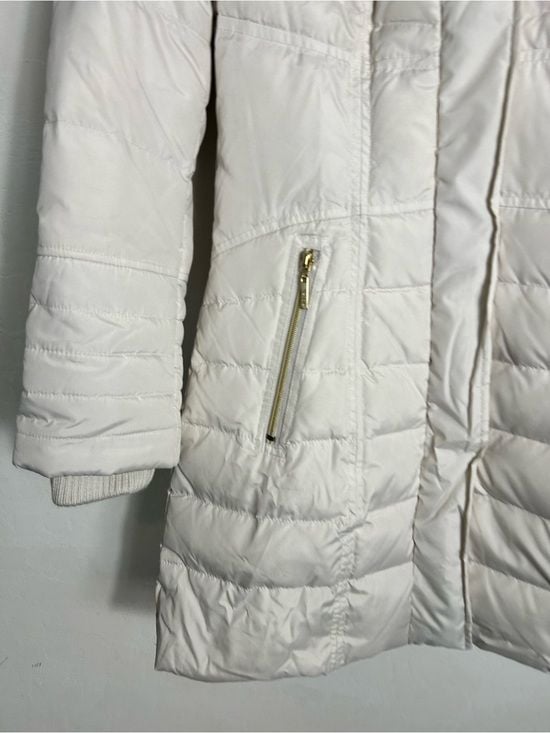 Kensie Ivory Quilted Hooded Puffer Jacket 4