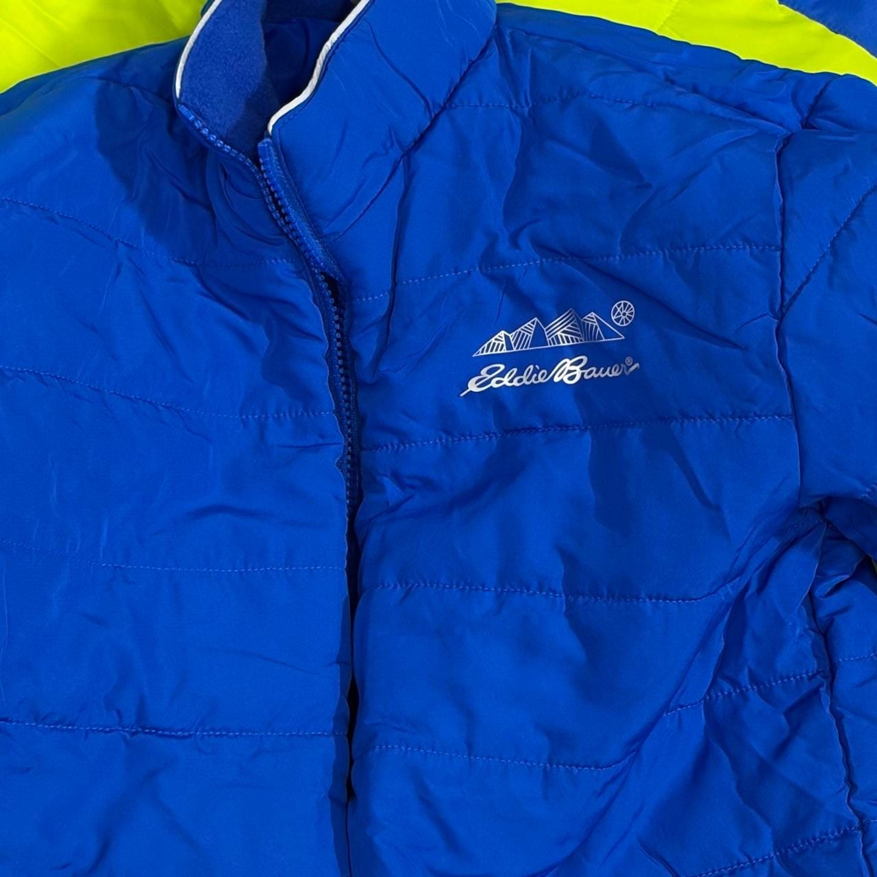 Eddie Bauer 3-in-1 Ski Jacket Kids L (14) Navy Blue Lime Puffer Coat 3