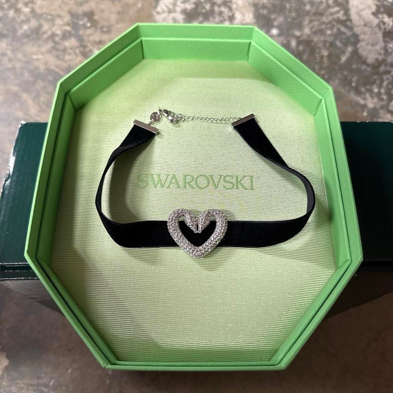 Swarovski Una White Crystal Heart Choker Necklace 3