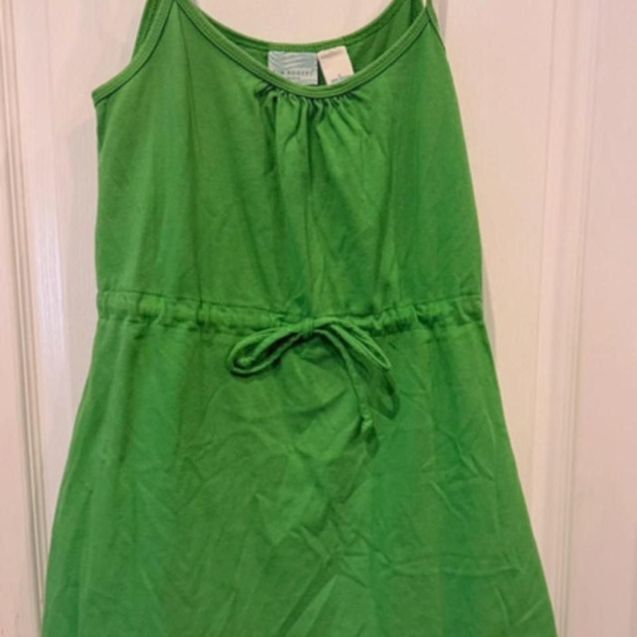 Kim Rogers Green Babydoll Dress Size S Cotton Tie Waist 1