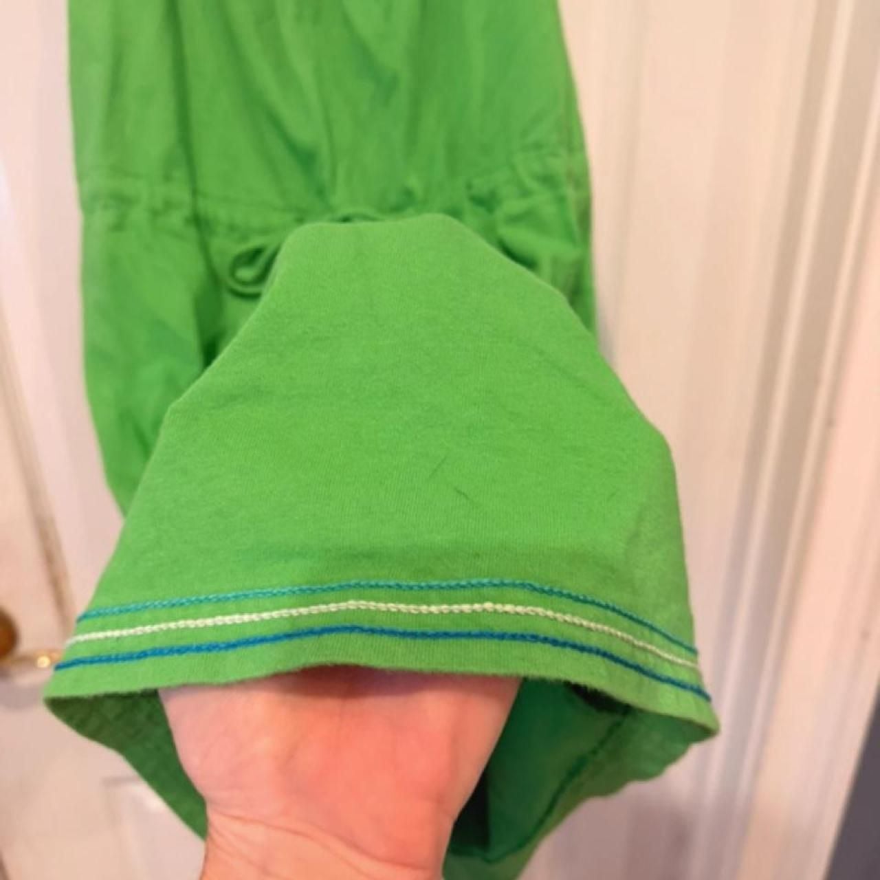 Kim Rogers Green Babydoll Dress Size S Cotton Tie Waist 2