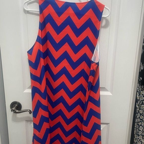 Red and Blue Halter Neck Sheath Mini Dress 7