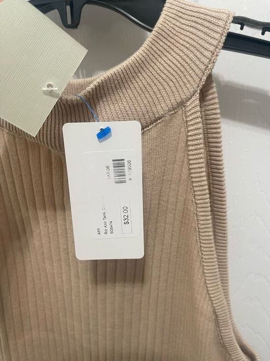 eesome Ribbed Mock Neck Tank Top — Tan Beige 8