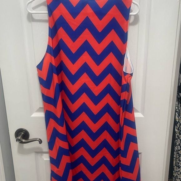 Red and Blue Halter Neck Sheath Mini Dress 10