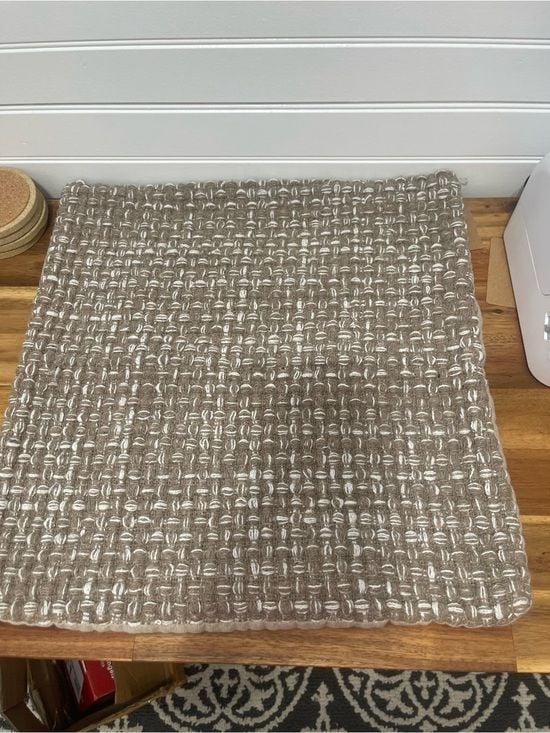 Neutral Woven Square Decorative Pillow Cover - Tan and White 5