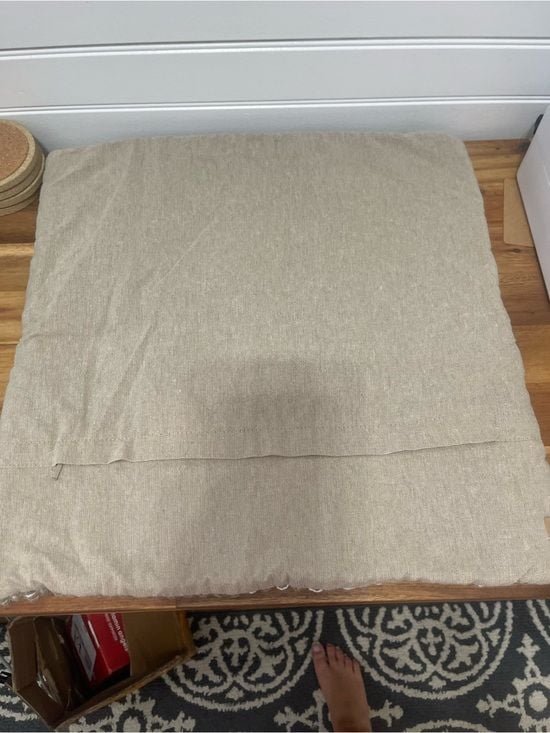 Neutral Woven Square Decorative Pillow Cover - Tan and White 9