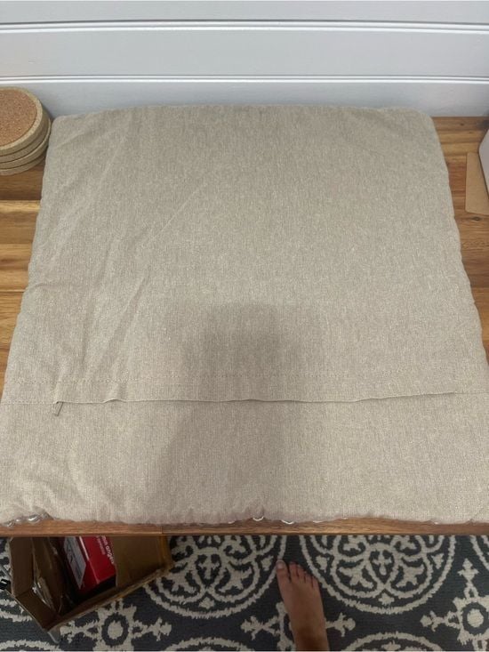 Neutral Woven Square Decorative Pillow Cover - Tan and White 10