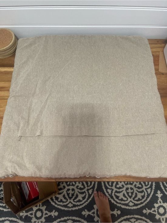 Neutral Woven Square Decorative Pillow Cover - Tan and White 11
