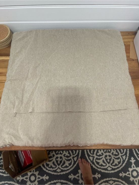 Neutral Woven Square Decorative Pillow Cover - Tan and White 12
