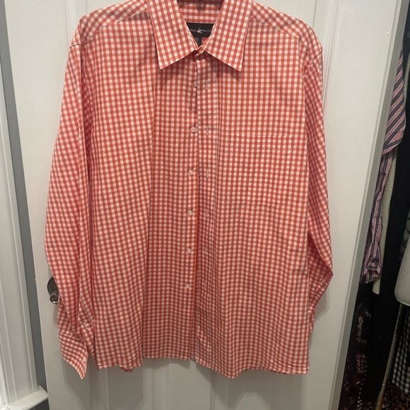 Beverly Hills Polo Club Red Checkered Button Down Shirt 6