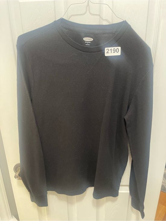 Old Navy Black Long-Sleeve Waffle Knit Tee 4